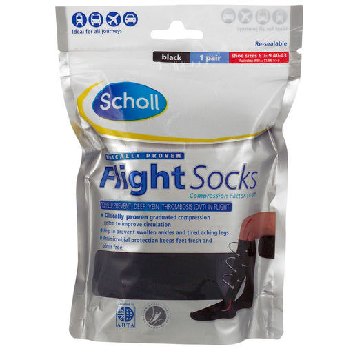 Scholl Flight Socks Black 1 Pair Shoe Sizes 6 1/2-9 — Health Pharm
